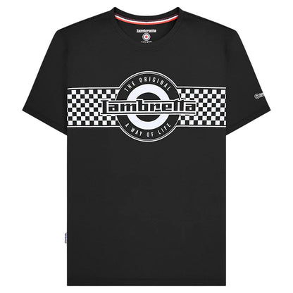 Black - Front - Lambretta Mens Two Tone Logo T-Shirt