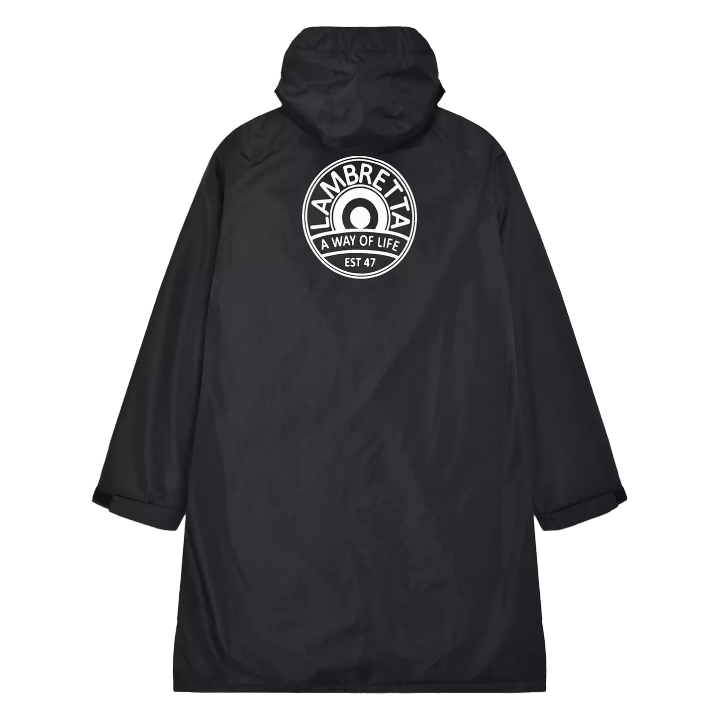 Black - Back - Lambretta Mens Waterproof Changing Robe
