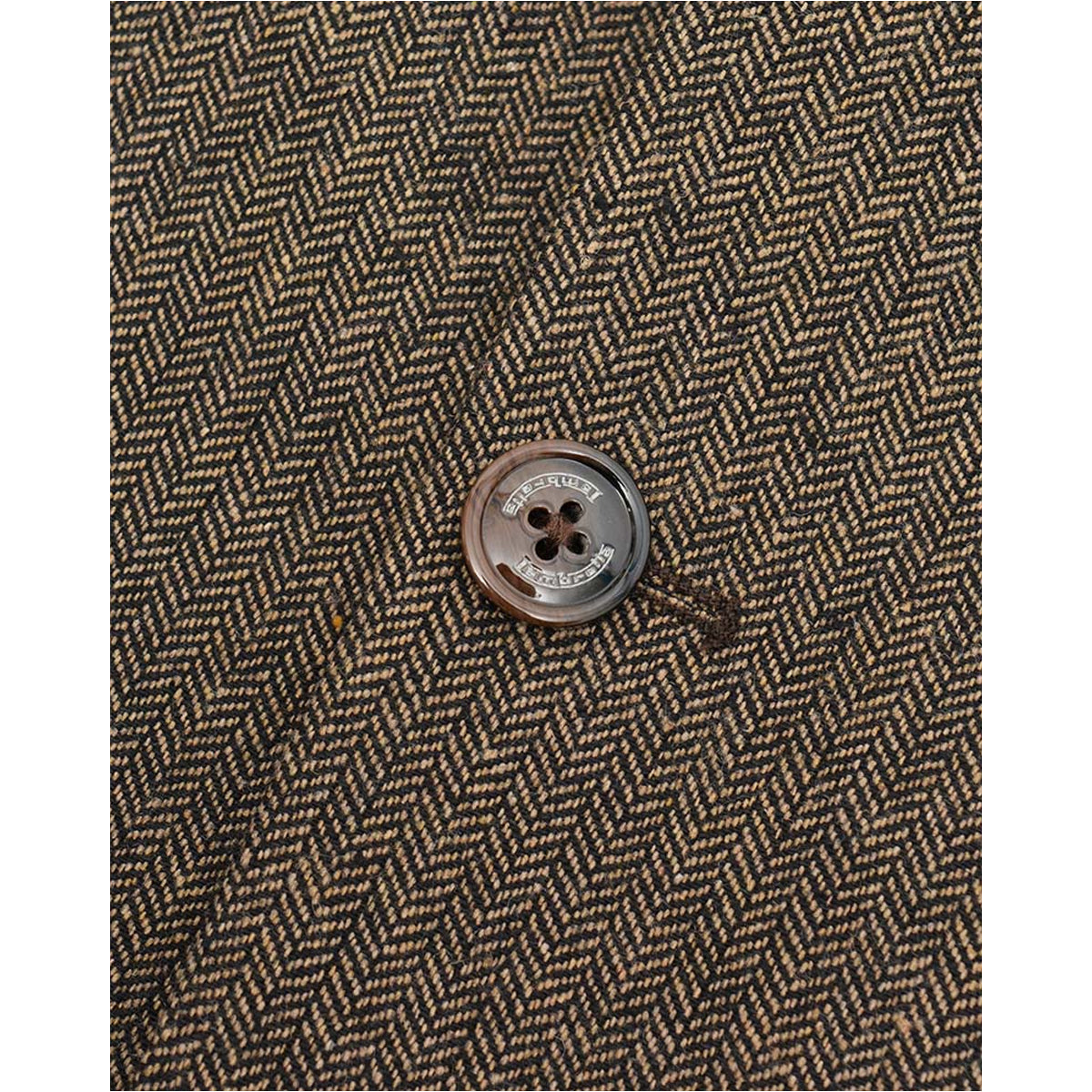 Brown - Side - Lambretta Mens Morgan Herringbone Single-Breasted Blazer