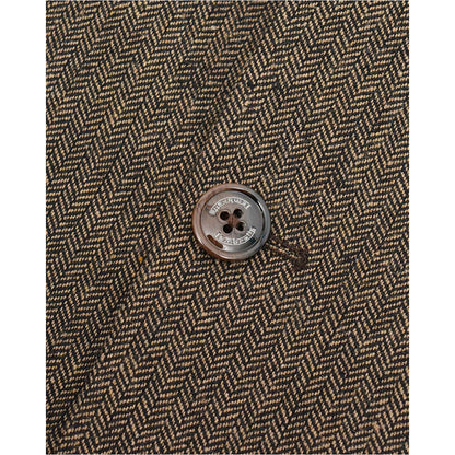 Brown - Side - Lambretta Mens Morgan Herringbone Single-Breasted Blazer