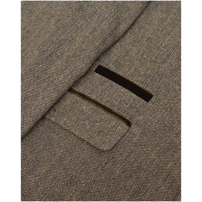 Brown - Lifestyle - Lambretta Mens Morgan Herringbone Single-Breasted Blazer