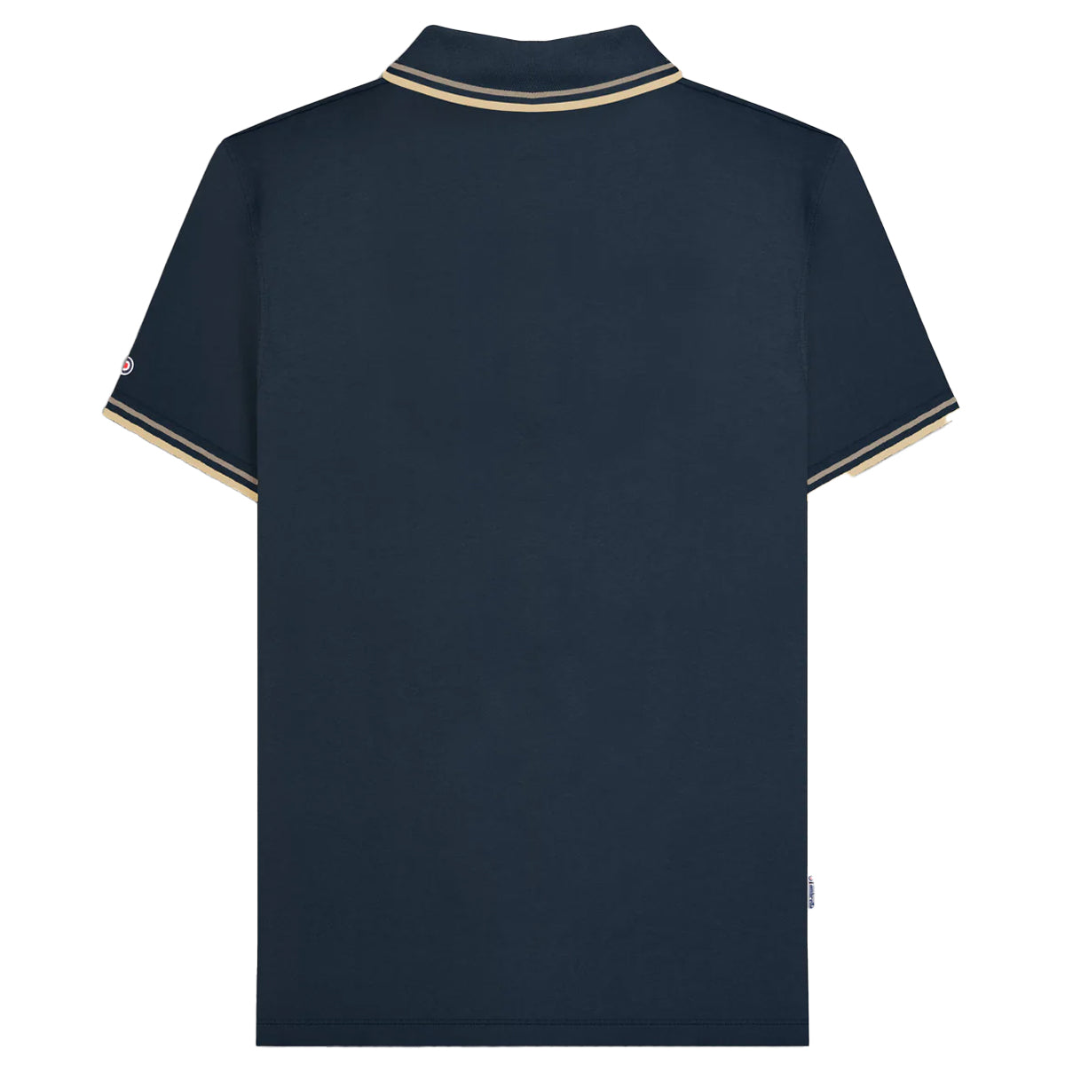 Navy-Cinder-Cream - Back - Lambretta Mens Twin Tip Big & Tall Polo Shirt