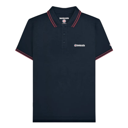 Dark Navy-Burgundy - Front - Lambretta Mens Twin Tip Big & Tall Polo Shirt
