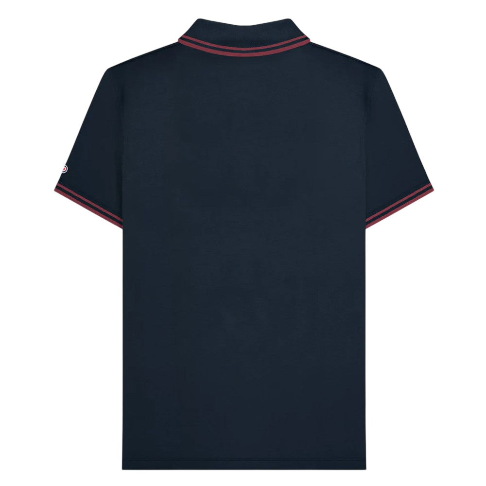 Dark Navy-Burgundy - Back - Lambretta Mens Twin Tip Big & Tall Polo Shirt