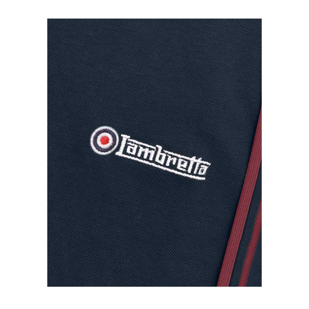 Dark Navy-Burgundy - Pack Shot - Lambretta Mens Twin Tip Big & Tall Polo Shirt