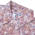 Rust-White - Side - Lambretta Mens Paisley Short-Sleeved Shirt