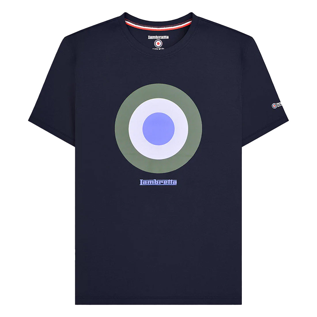 Navy - Front - Lambretta Mens SS24 Target T-Shirt