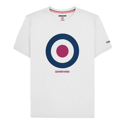 White - Front - Lambretta Mens SS24 Target T-Shirt