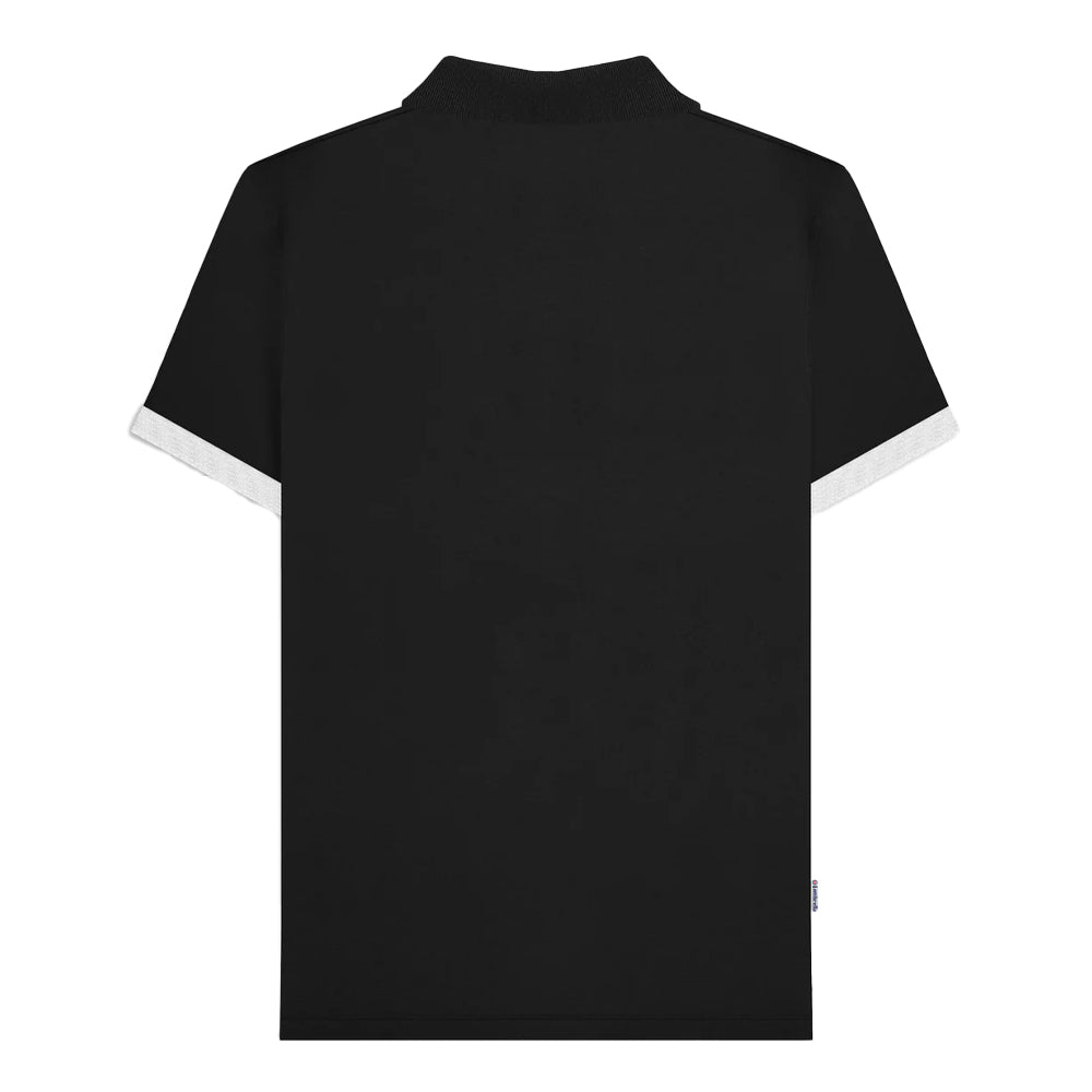 Black-White - Back - Lambretta Mens Vintage Panelled Polo Shirt