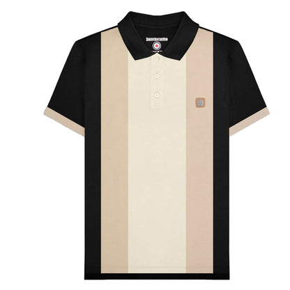 Black - Front - Lambretta Mens Vintage Panelled Polo Shirt