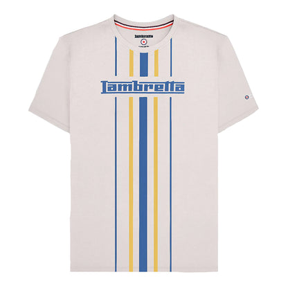Whitecap Grey - Front - Lambretta Mens Vertical Stripe T-Shirt