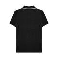 Black - Back - Lambretta Mens Gingham All-Over Print Polo Shirt