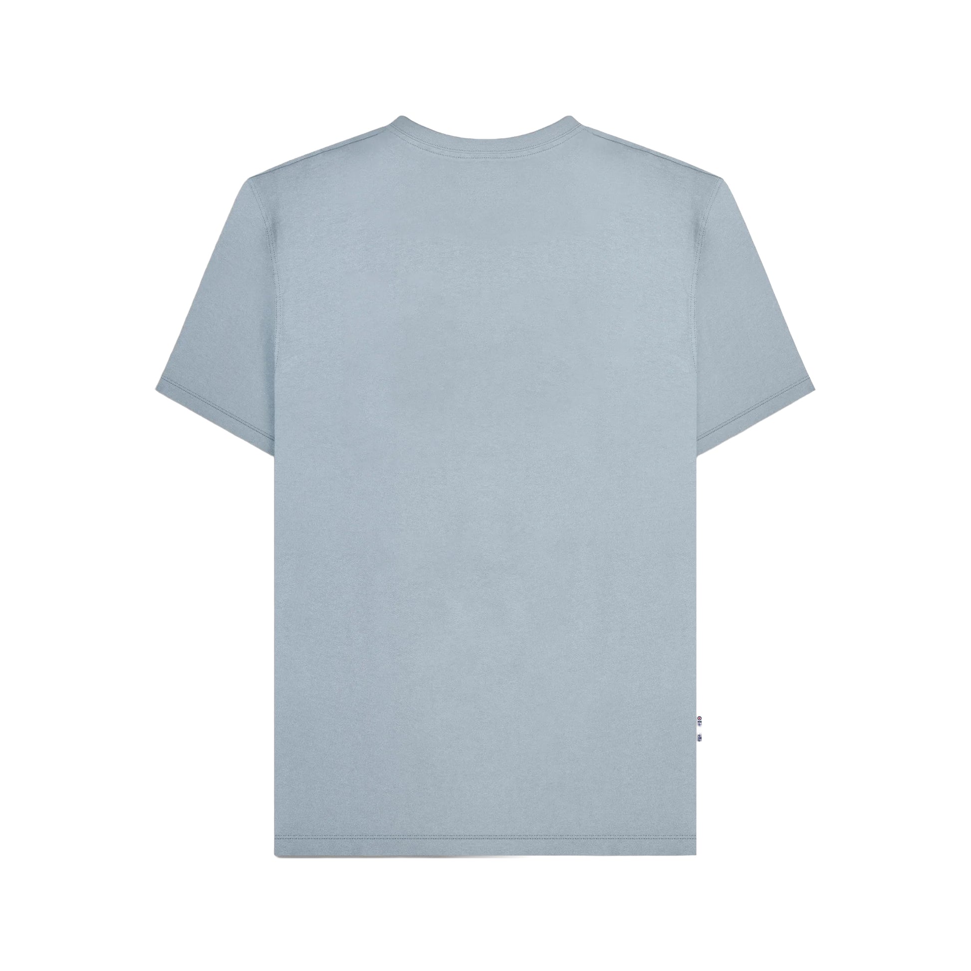 Dusky Blue-Dark Blue - Back - Lambretta Mens AW24 Two Tone Panelled T-Shirt