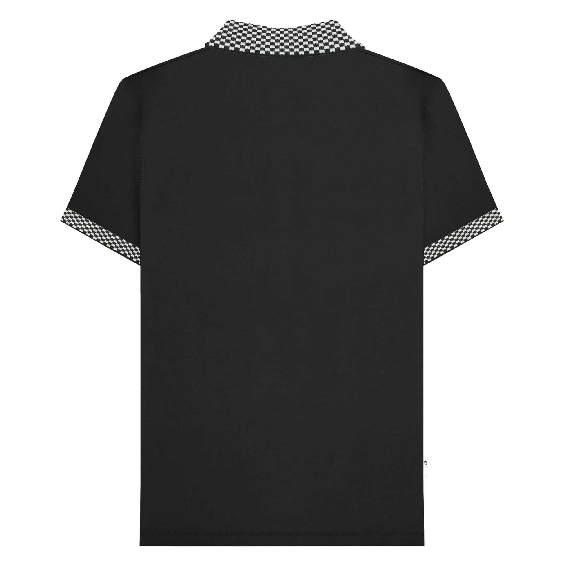 Black - Back - Lambretta Mens SS25 Two Tone Polo Shirt