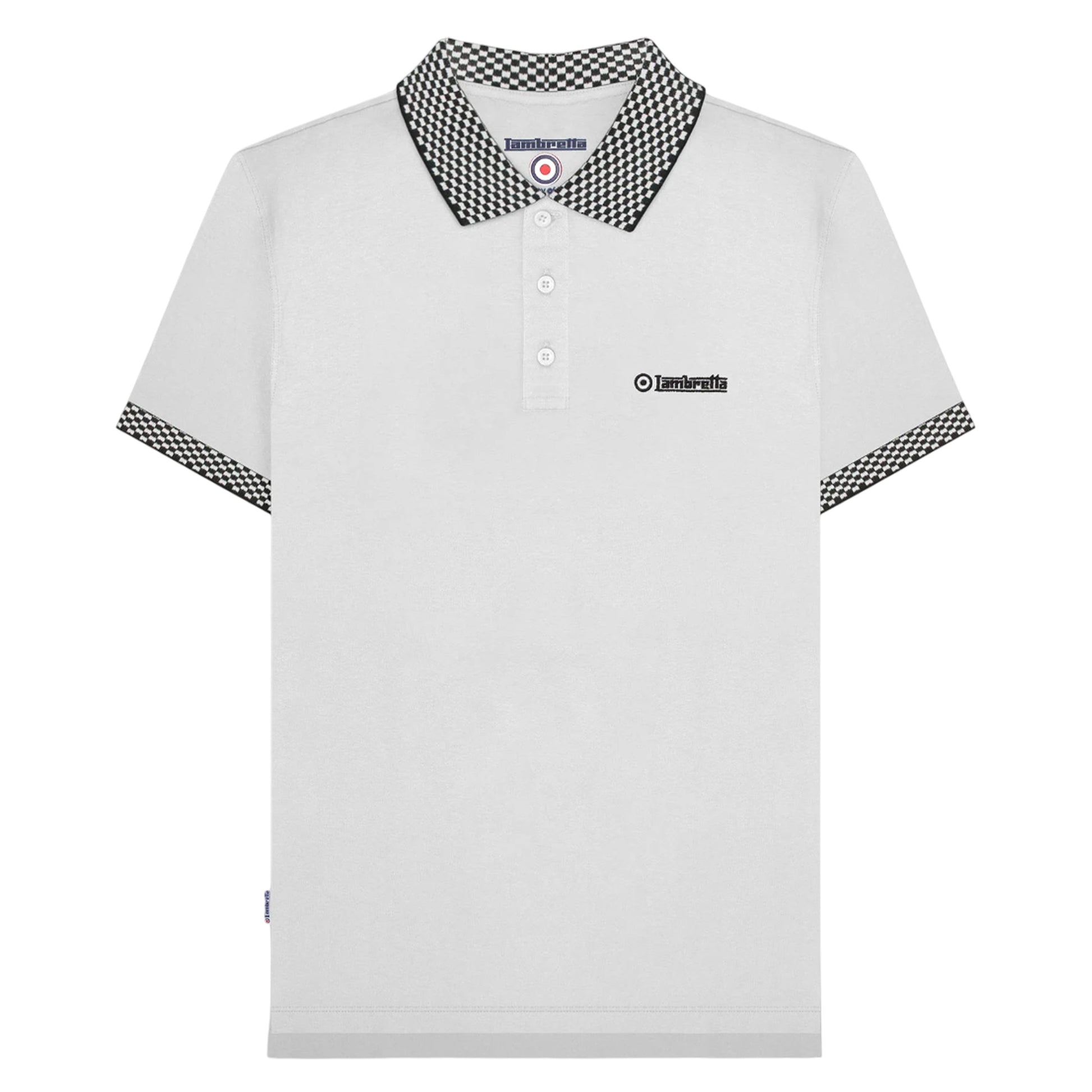 White - Front - Lambretta Mens SS25 Two Tone Polo Shirt