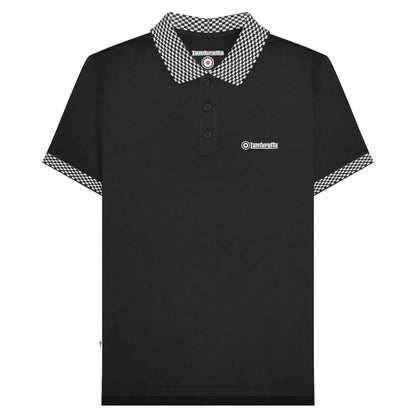 Black - Front - Lambretta Mens SS25 Two Tone Polo Shirt