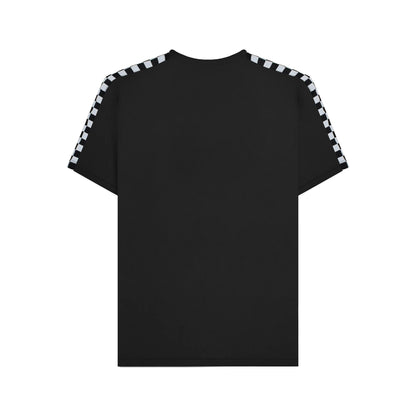 Black - Back - Lambretta Mens Two Tone Taped T-Shirt