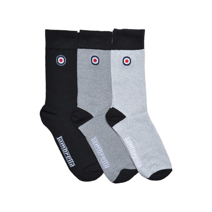 Black-Charcoal-Grey - Front - Lambretta Mens Paisley Socks (Pack of 3)