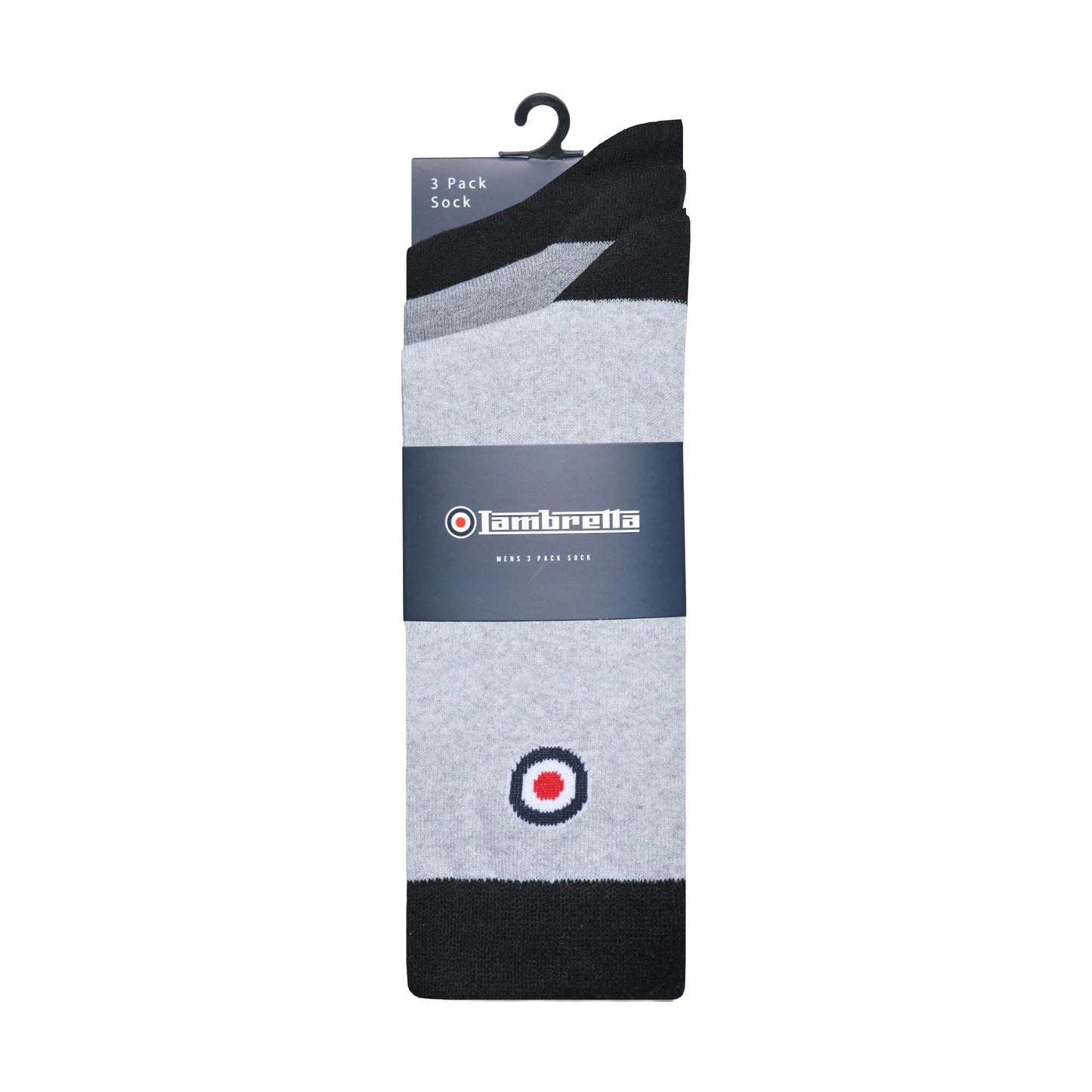 Black-Charcoal-Grey - Back - Lambretta Mens Paisley Socks (Pack of 3)