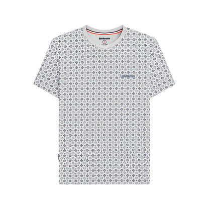 White-Smoke Blue - Front - Lambretta Mens SS25 Geometric T-Shirt
