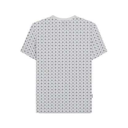 White-Smoke Blue - Back - Lambretta Mens SS25 Geometric T-Shirt