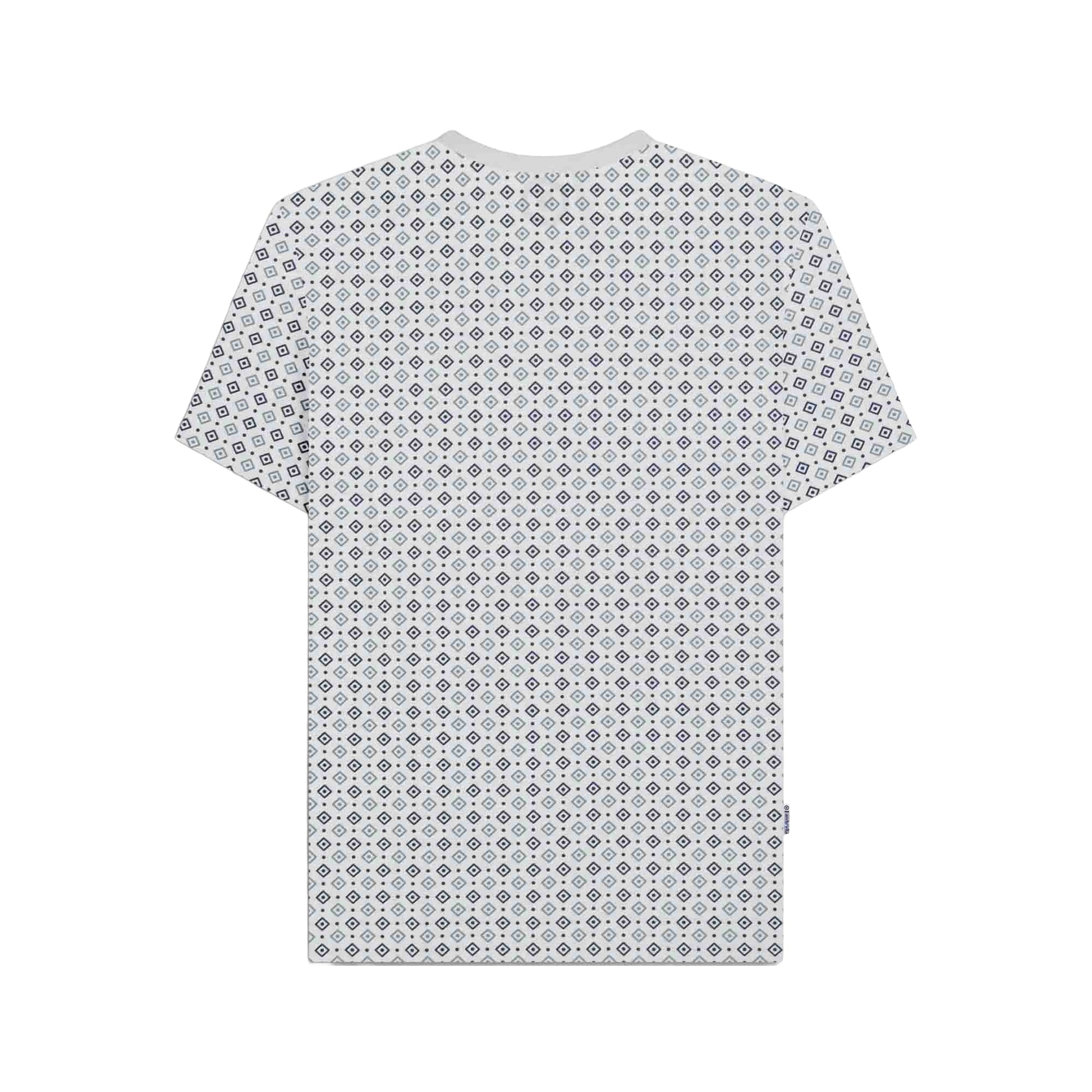 White-Smoke Blue - Back - Lambretta Mens SS25 Geometric T-Shirt