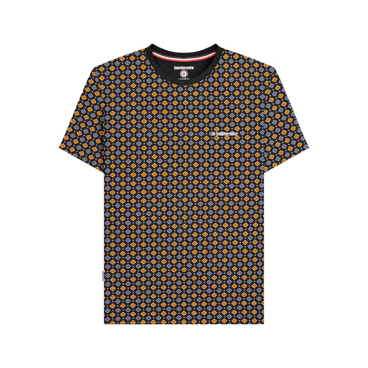 Black-Gold - Front - Lambretta Mens SS25 Geometric T-Shirt