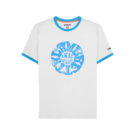 White - Front - Lambretta Mens SS24 Ringer Festival T-Shirt