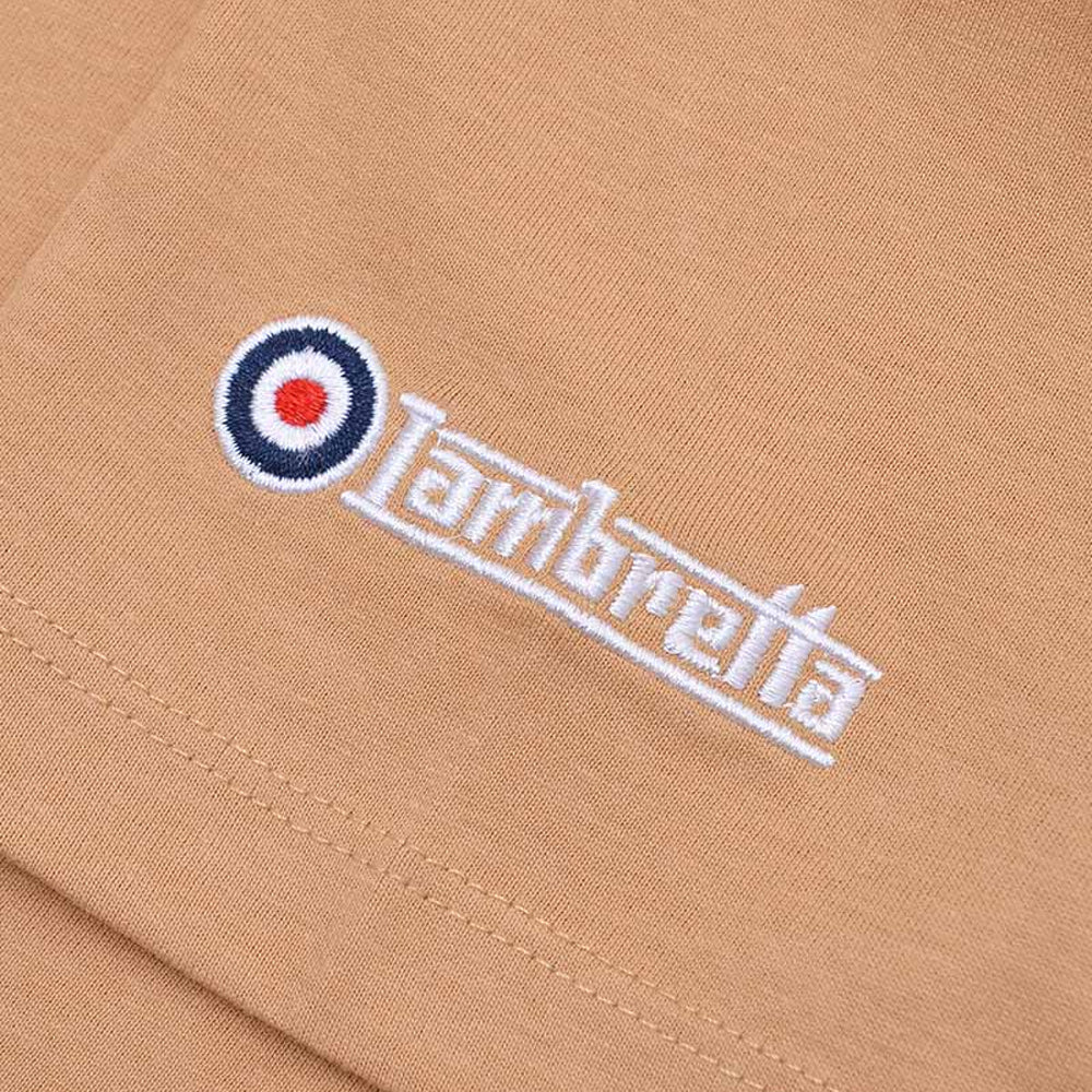 Sand - Side - Lambretta Mens SS24 Retro Stripe T-Shirt