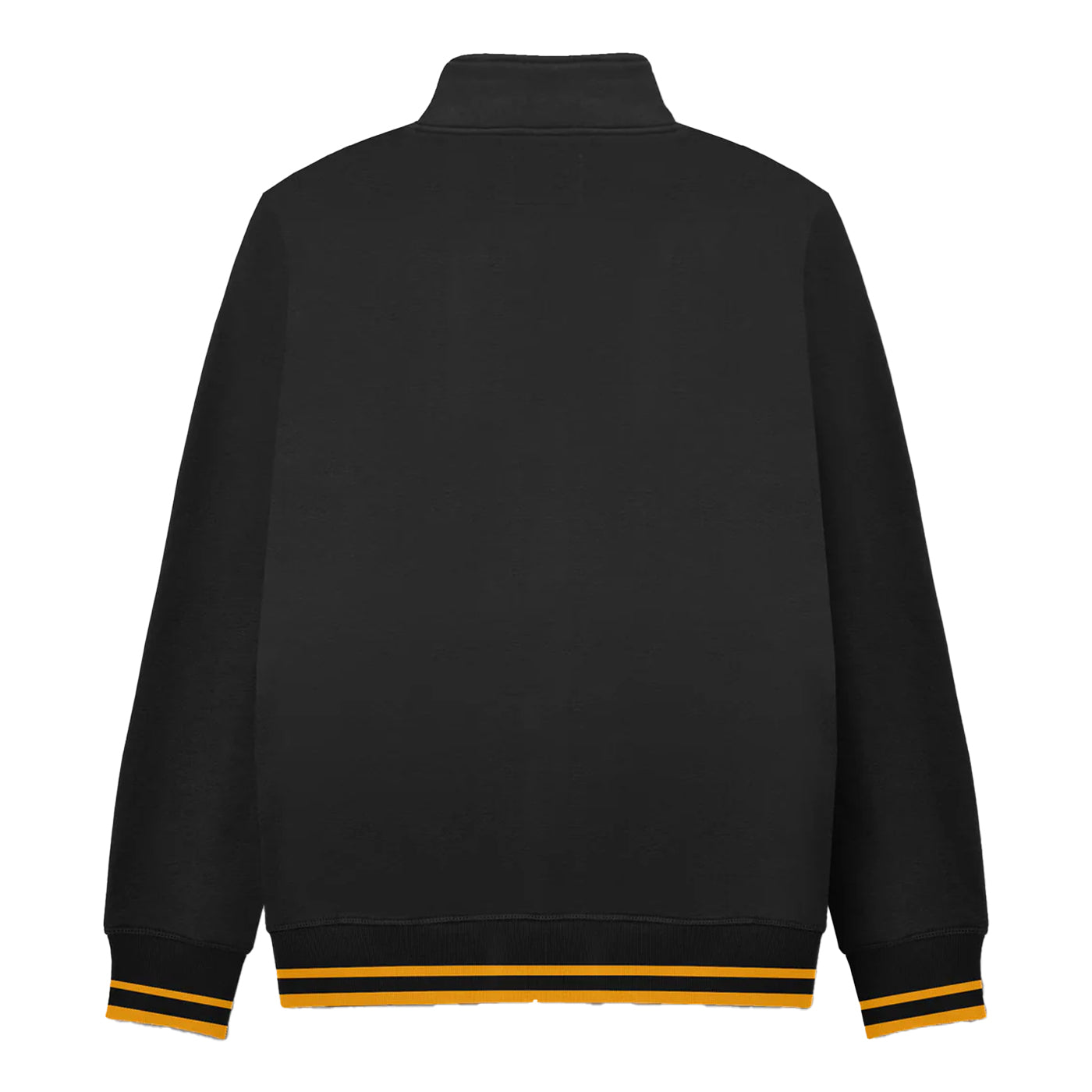 Black-Gold - Back - Lambretta Mens Tipped Quarter Zip Sweatshirt