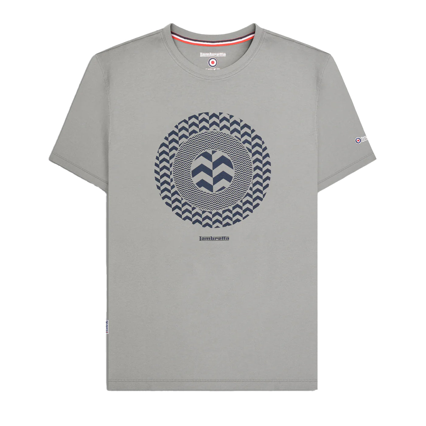 Ultimate Grey - Front - Lambretta Mens Chevron Target T-Shirt