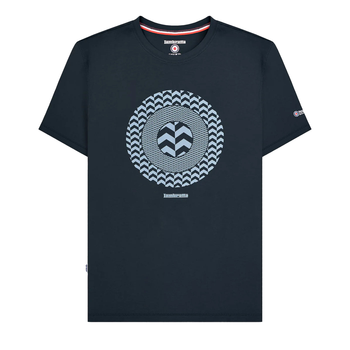 Navy - Front - Lambretta Mens Chevron Target T-Shirt
