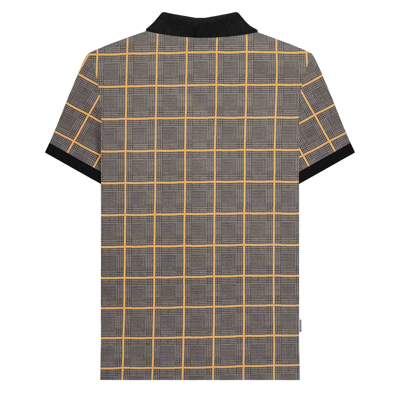 Steel Grey - Back - Lambretta Mens Prince Of Wales Check Polo Shirt
