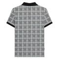 White - Back - Lambretta Mens Prince Of Wales Check Polo Shirt