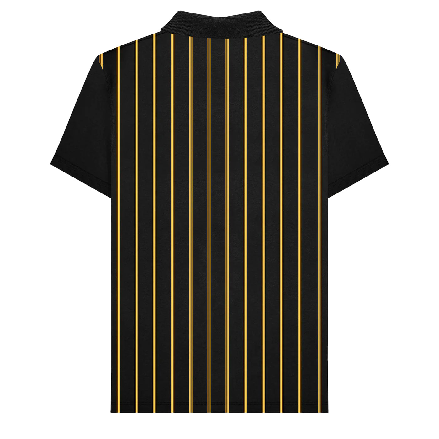 Black-Gold - Back - Lambretta Mens Pinstripe Polo Shirt