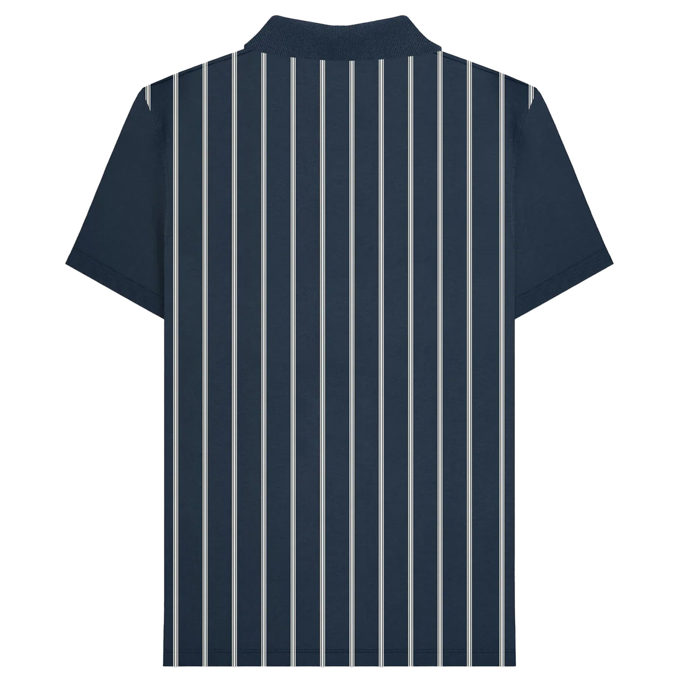 Navy-White - Back - Lambretta Mens Pinstripe Polo Shirt