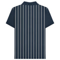 Navy-White - Back - Lambretta Mens Pinstripe Polo Shirt