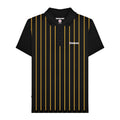Black-Gold - Front - Lambretta Mens Pinstripe Polo Shirt