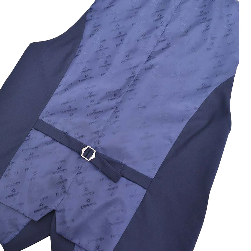 Navy - Back - Lambretta Mens Oscar Waistcoat