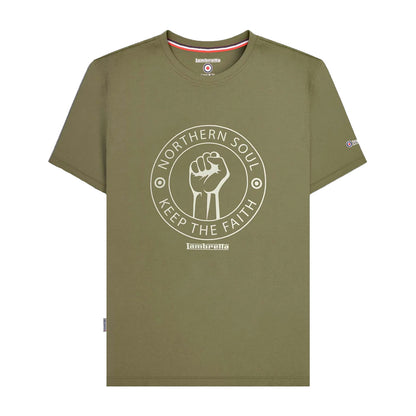 Khaki Green - Front - Lambretta Mens Northern Soul T-Shirt