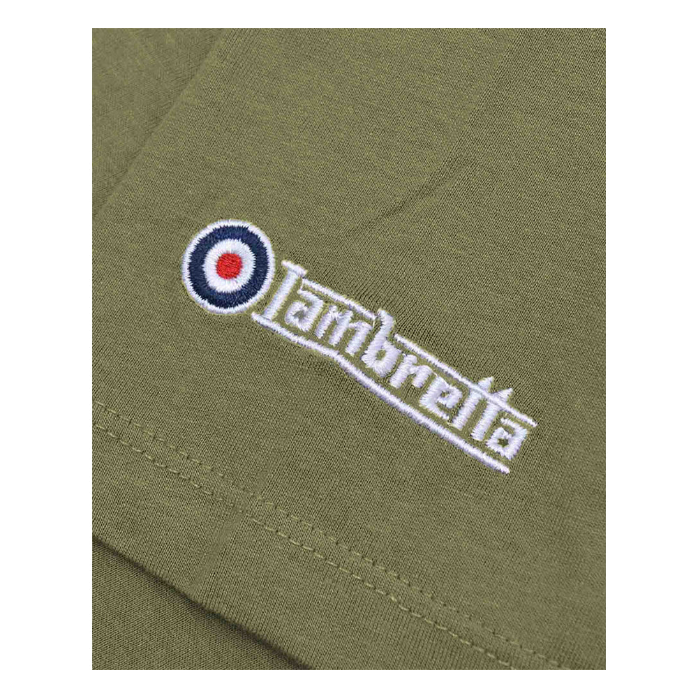 Khaki Green - Side - Lambretta Mens Northern Soul T-Shirt