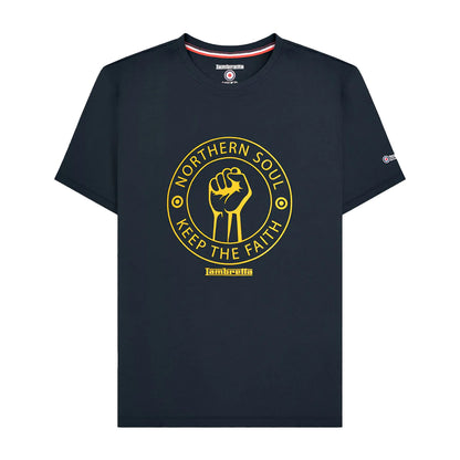 Navy-Gold - Front - Lambretta Mens Northern Soul T-Shirt