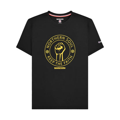 Black-Gold - Front - Lambretta Mens Northern Soul T-Shirt