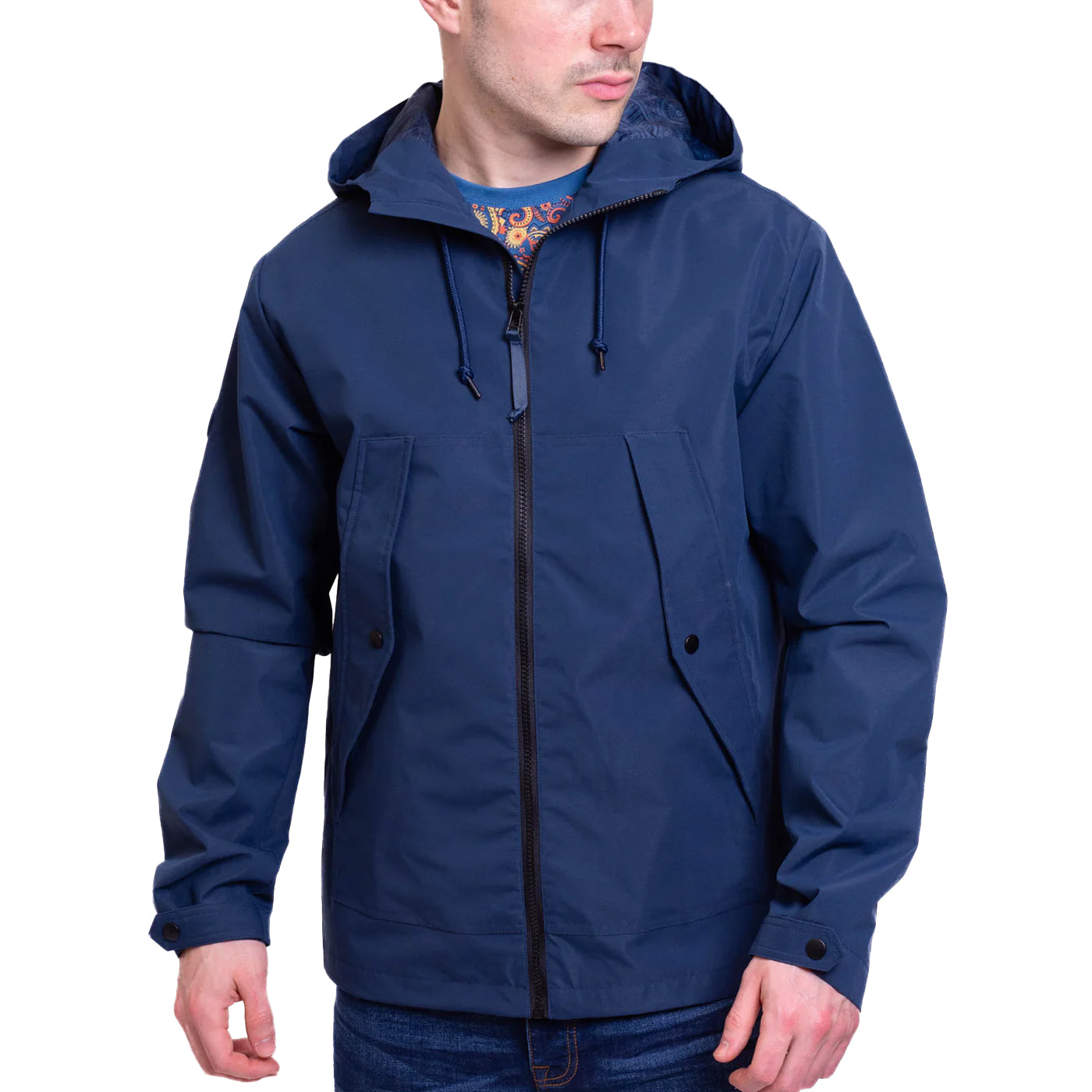 Navy - Side - Lambretta Mens Riley Jacket