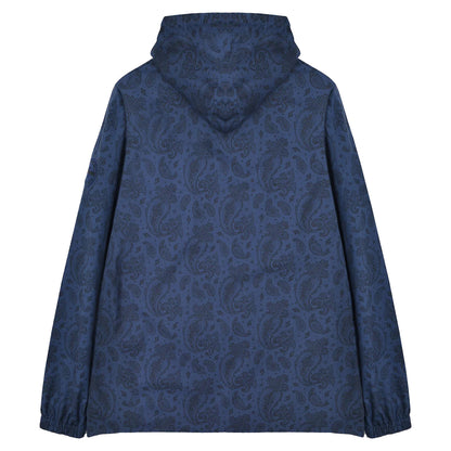 Navy - Back - Lambretta Mens Paisley Field Jacket