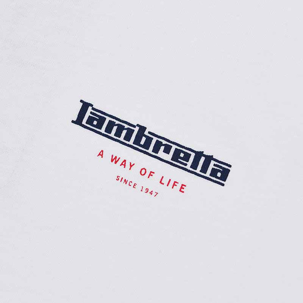 White - Side - Lambretta Mens Classic SS24 Stripes Polo Shirt
