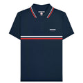 Navy - Front - Lambretta Mens Classic SS24 Stripes Polo Shirt