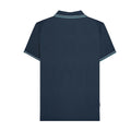 Navy - Back - Lambretta Mens SS24 Houndstooth Polo Shirt