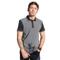 Navy - Side - Lambretta Mens SS24 Houndstooth Polo Shirt