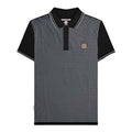 Black-Iron - Front - Lambretta Mens SS24 Houndstooth Polo Shirt